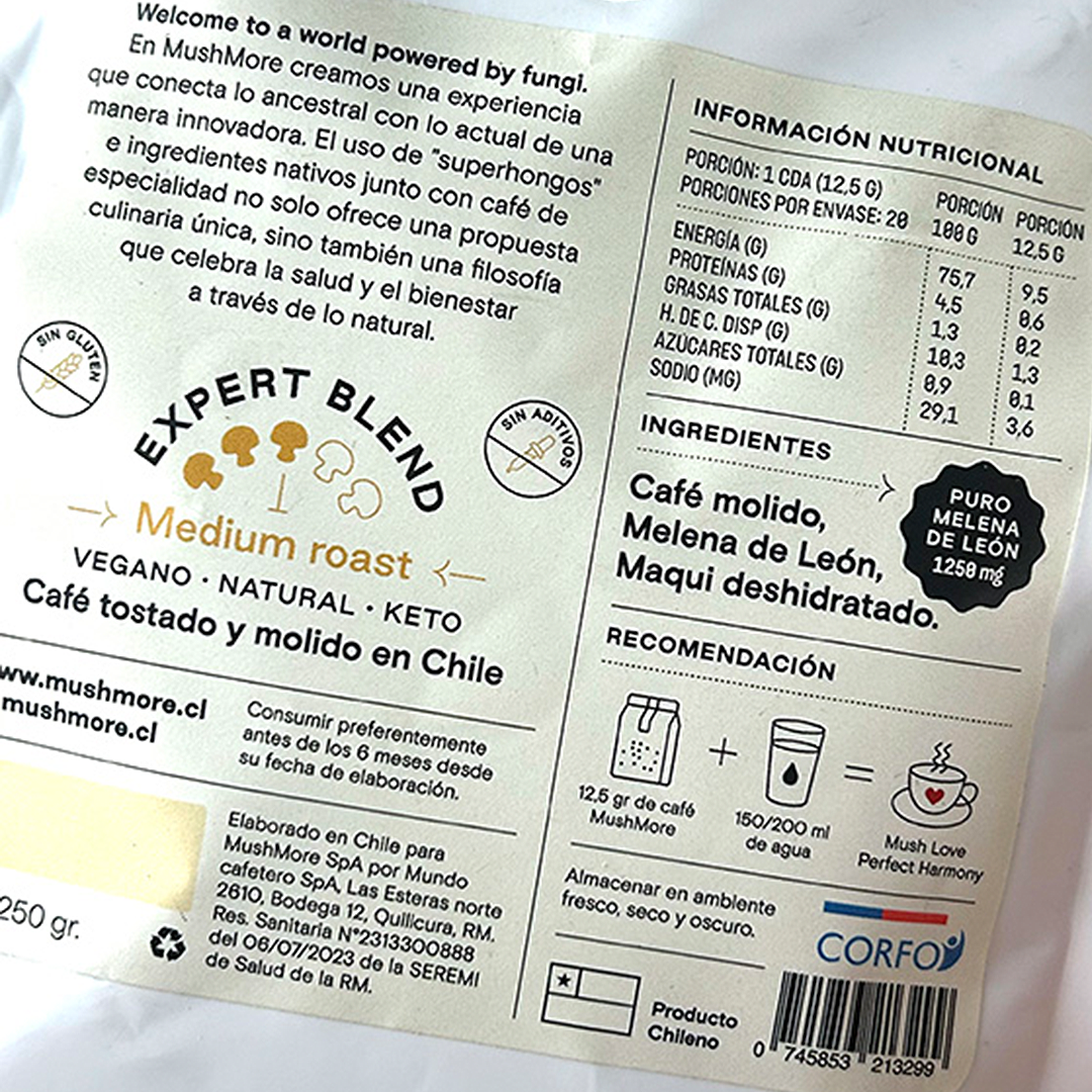 Café Mushmore - Brain Storm - Melena de leon 250gr Molido