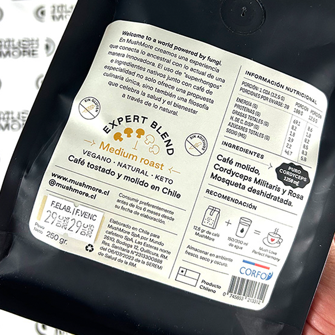 Café Mushmore Energy - Cordyceps 250gr Molido