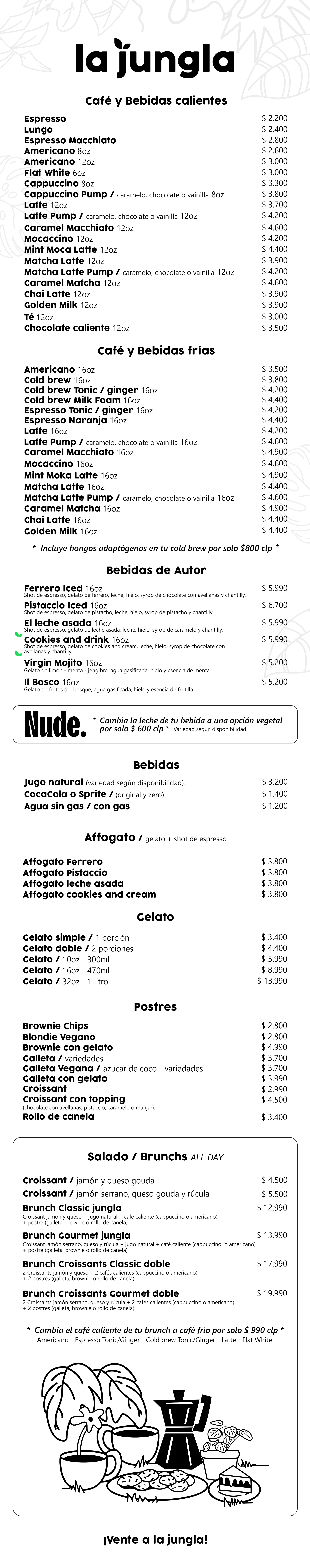 Menu La Jungla Web